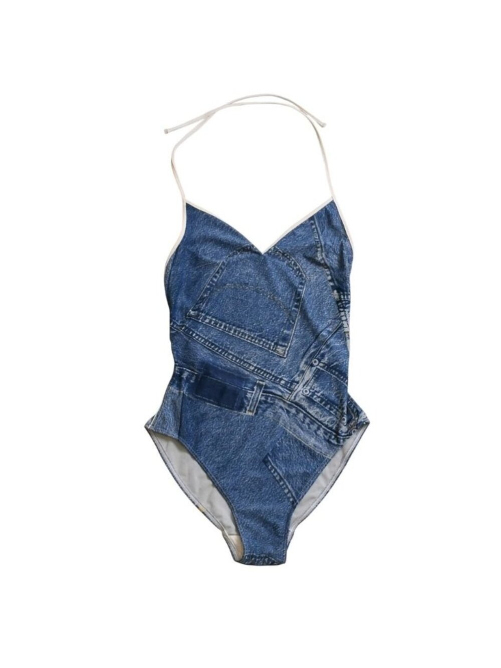 Dior Dress Swimsuit Trompe L'oeil Denim Details Galliano Era Camisole Shape